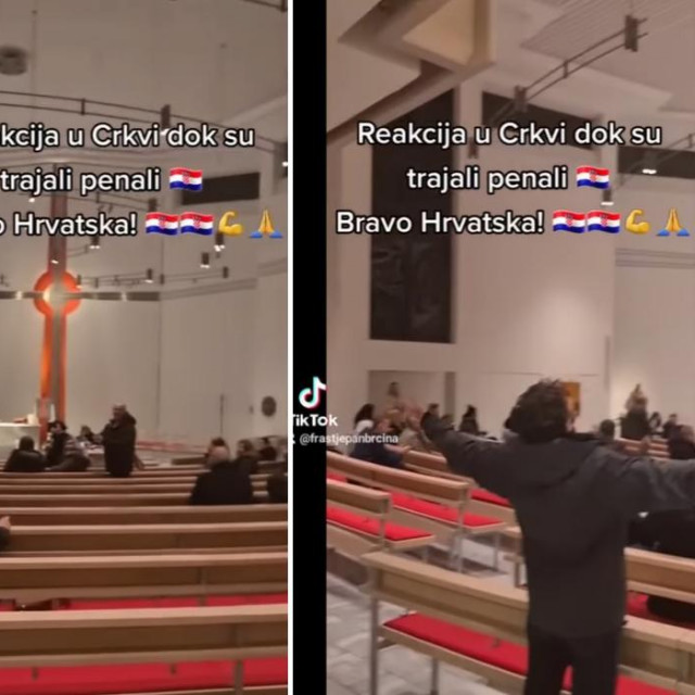 Slavlje hrvatskih navijača u crkvi u Njemačkoj