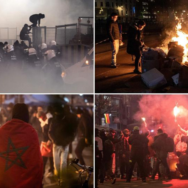 Prizori nereda u Bruxellesu nakon poraza Maroka