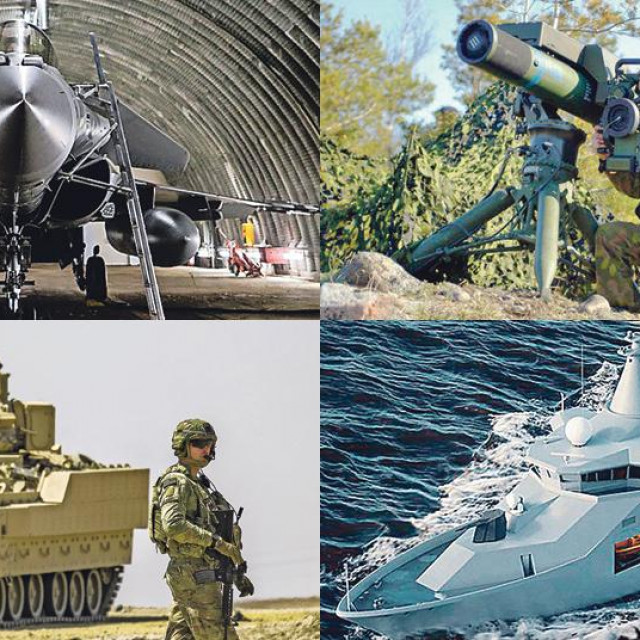 Avion Rafale, rakete Spike LR, oklopno vozilo Bradley, ophodni brod Vanguard