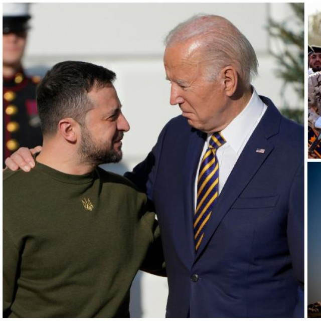 Volodimir Zelenski, iranska vojska i prizori vojnih vježbi s projektilima i bespilotnim letjelicama u središnjem Iranu