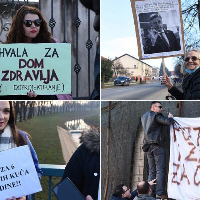 Prosvjednici u Petrinji