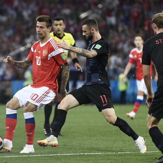 Detalj iz četvrtfinalnog dvoboja Hrvatske i Rusije na SP 2018.