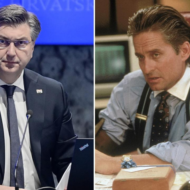 Andrej Plenković i Michael Douglas kao Gordon Gekko