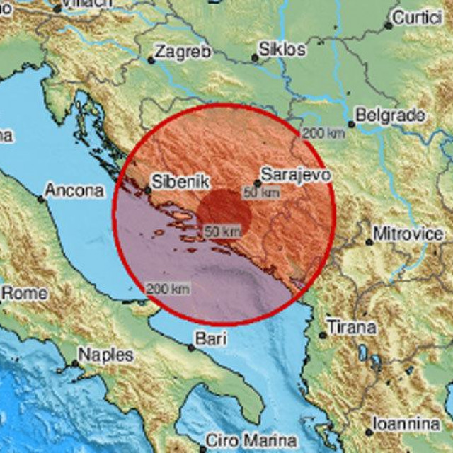 Epicentar potresa kod Stoca