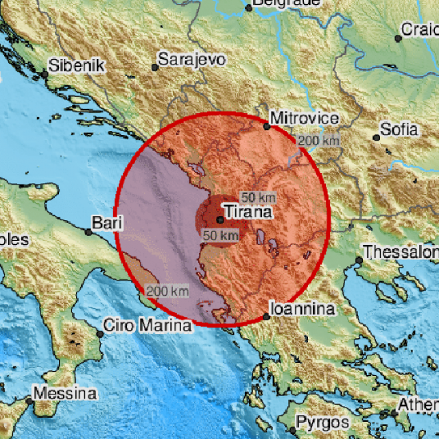 Epicentra nedjeljnog potresa koji je pogodio Albaniju