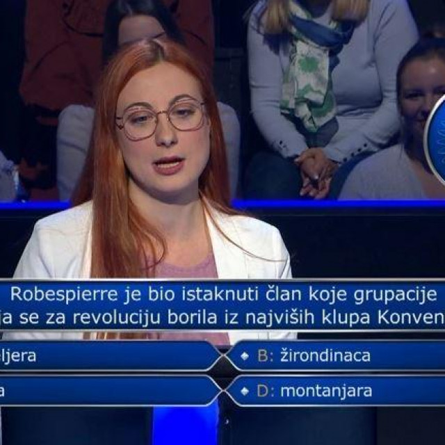 Ivana Polančec u kvizu ‘Tko želi biti milijunaš‘