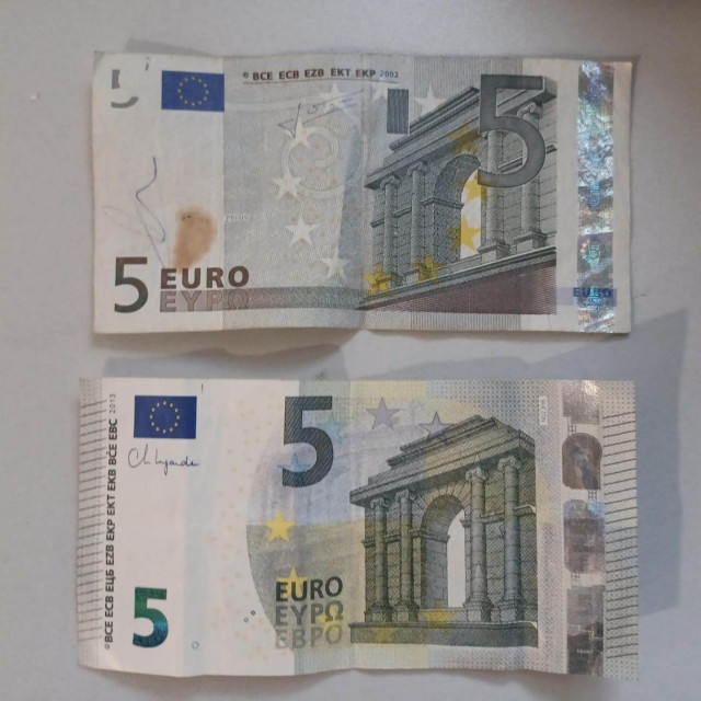 Novčanica eura koje su novinaru Jutarnjeg lista odbili primiti u jednoj zagrebačkoj trgovini
