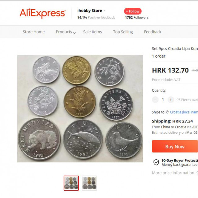 Hrvatske kune na AliExpressu