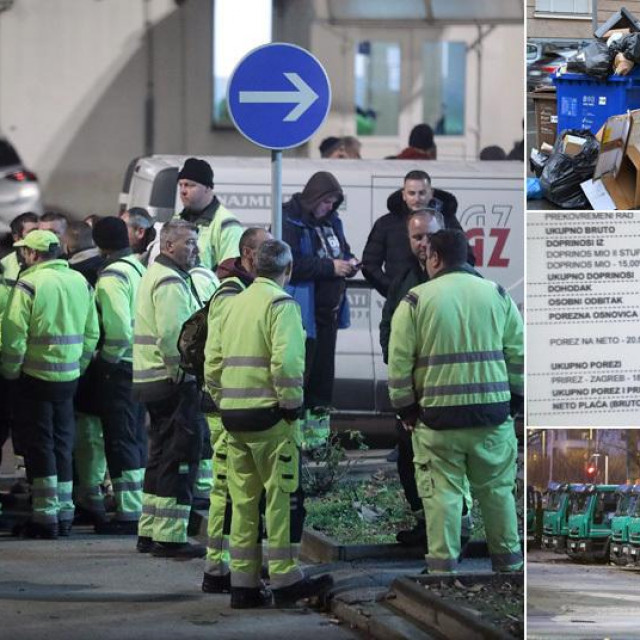 Prosvjed radnika čistoće, smeće u gradu i screenshot platne liste radnika