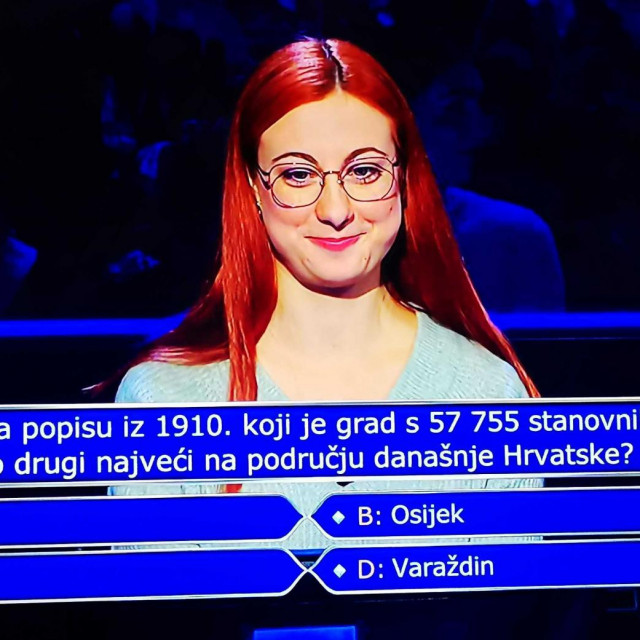 Ivana Polančec u kvizu ‘Tko želi biti milijunaš‘