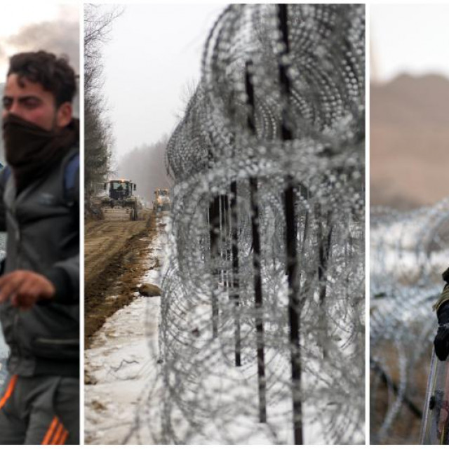 Imigranti na grčkoj granici, izgradnja poljskog zida, pripadnik poljske granične jedinice