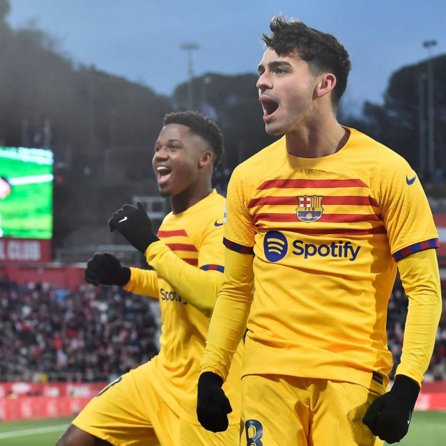 Pedri slavi pogodak protiv Girone