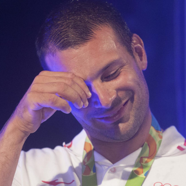 Tonči Stipanović tijekom dočeka nakon Olimpijskih igara 2016.