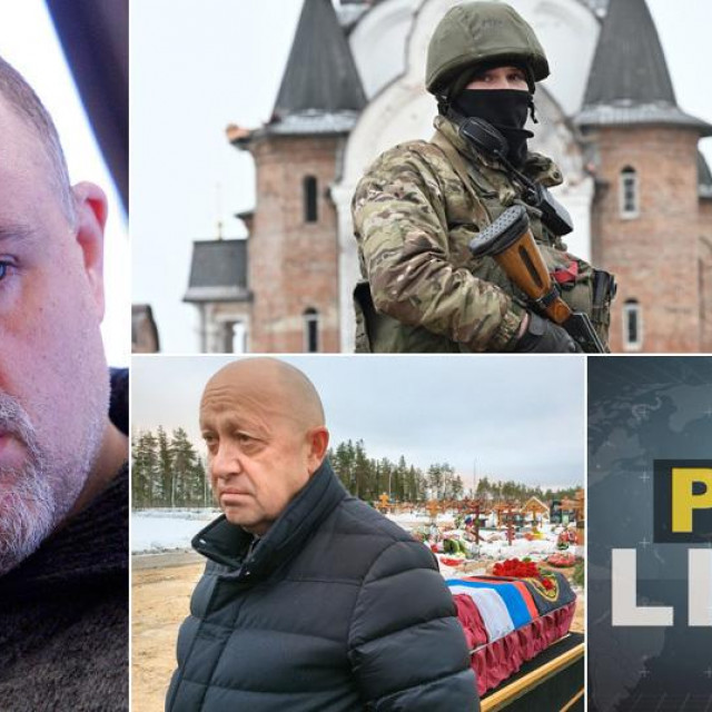 Igor Tabak, pripadnika Wagnera i Jevegnij Prigožin ispred lijesa