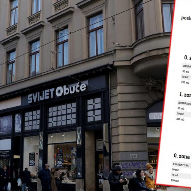 Cijene najma poslovnih prostora u vlasništvu Grada u centru Zagreba porast će i do tri puta
