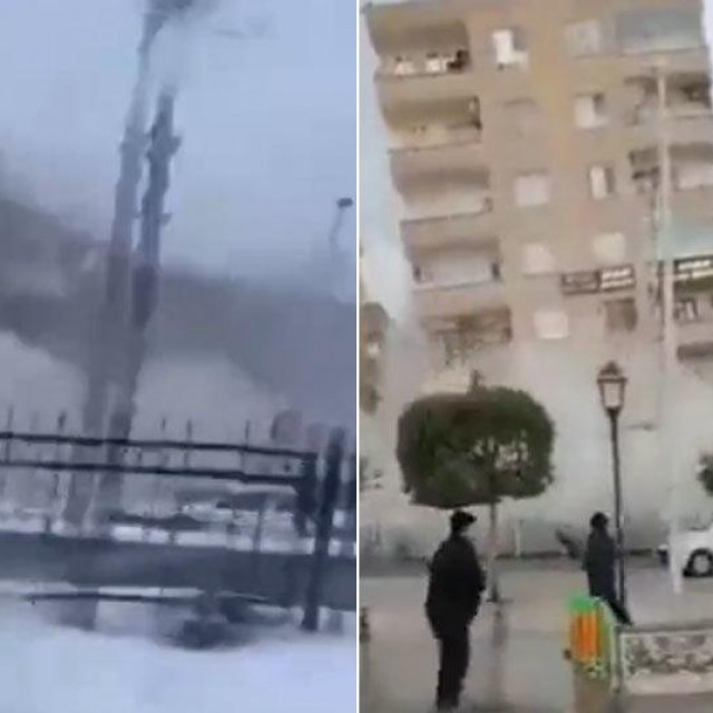 Snimka urušavanja zgrada uslijed potresa