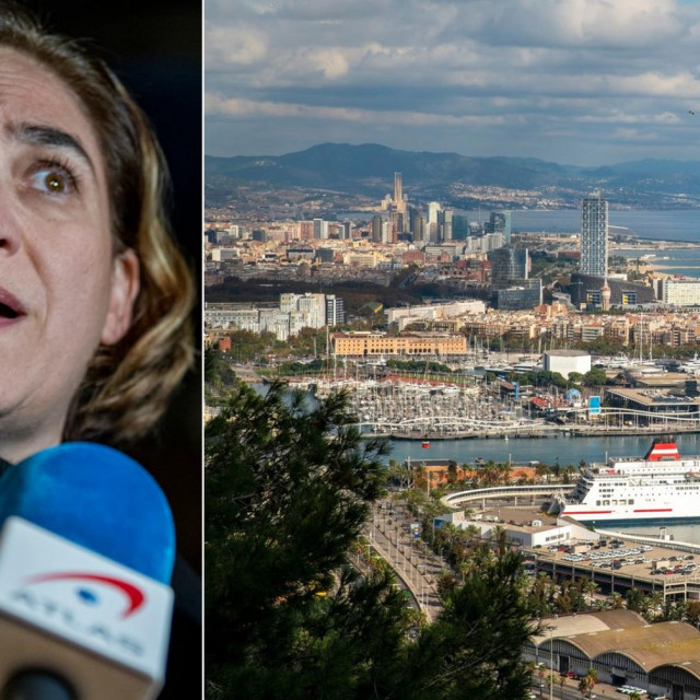 Ada Colau i panorama Barcelone