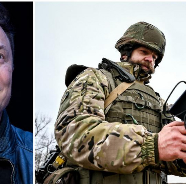 Elon Musk, ukrajinski vojnik operira dronom