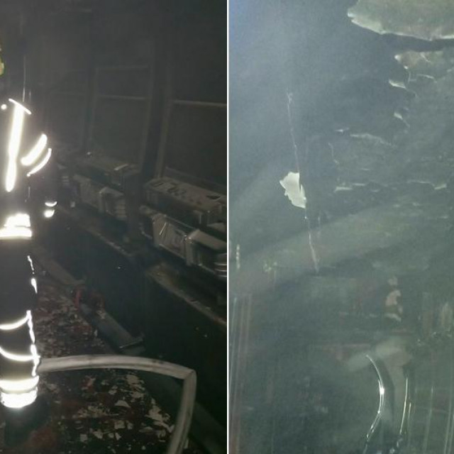 Vatrogasci u automat klubu gase požar
