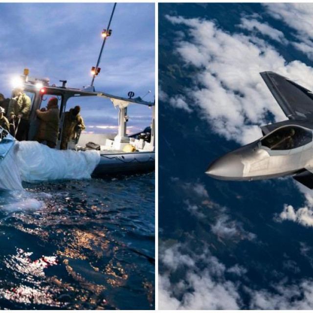 Izvlačenje kineskog balona/ američki Raptor, ilustracija