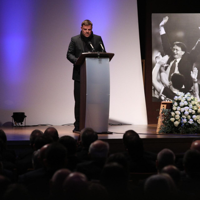 Zagreb, 150223.
KD Lisinski.
Komemoracija za legendarnog nogometnog trenera Miroslava Ciru Blazevica.
Na fotografiji: sin Miroslav Blazevic.