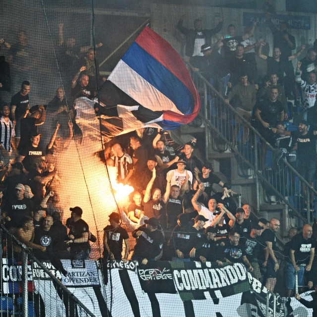 Ilustracija, navijači Partizana