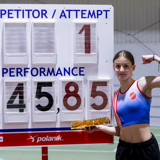 Jana Koščak nakon osvajanja svjetskog rekorda u višeboju
