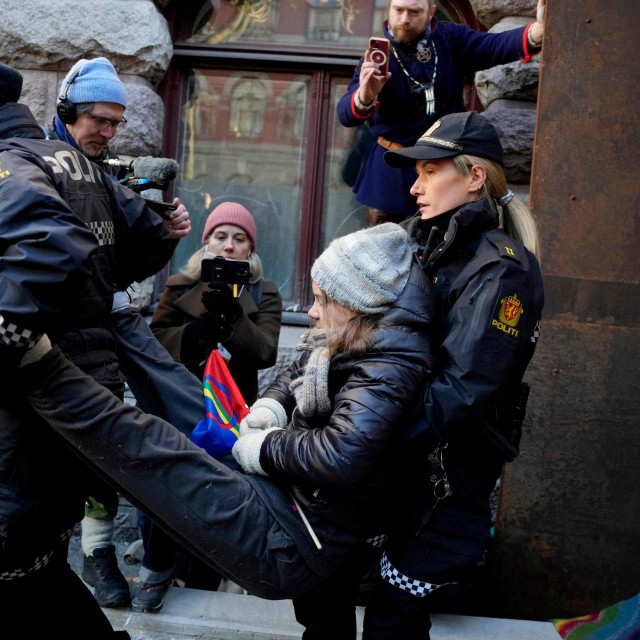 Greta Thunberg na prosvjedu u Oslu