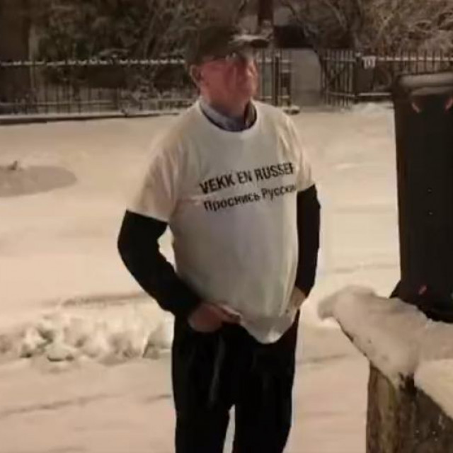 Kjetil Krane tijekom prosvjeda u Oslu