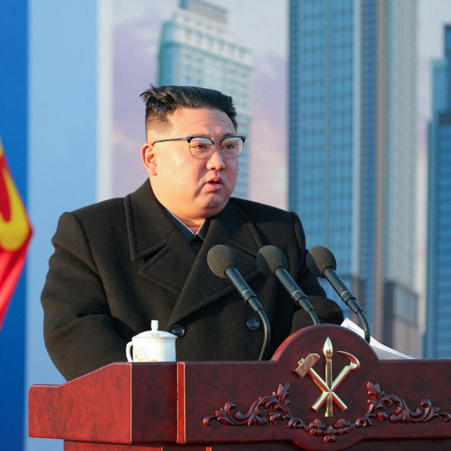 This photo taken on February 25, 2023 and released on February 26, 2023 by North Korea‘s official Korean Central News Agency (KCNA) shows North Korean leader Kim Jong Un attending the ground-breaking ceremony for the construction of a new street at Sopho area of Pyongyang city. (Photo by KCNA VIA KNS/AFP)/South Korea OUT/---EDITORS NOTE--- RESTRICTED TO EDITORIAL USE - MANDATORY CREDIT ”AFP PHOTO/KCNA VIA KNS” - NO MARKETING NO ADVERTISING CAMPAIGNS - DISTRIBUTED AS A SERVICE TO CLIENTS/THIS PICTURE WAS MADE AVAILABLE BY A THIRD PARTY. AFP CAN NOT INDEPENDENTLY VERIFY THE AUTHENTICITY, LOCATION, DATE AND CONTENT OF THIS IMAGE ---/