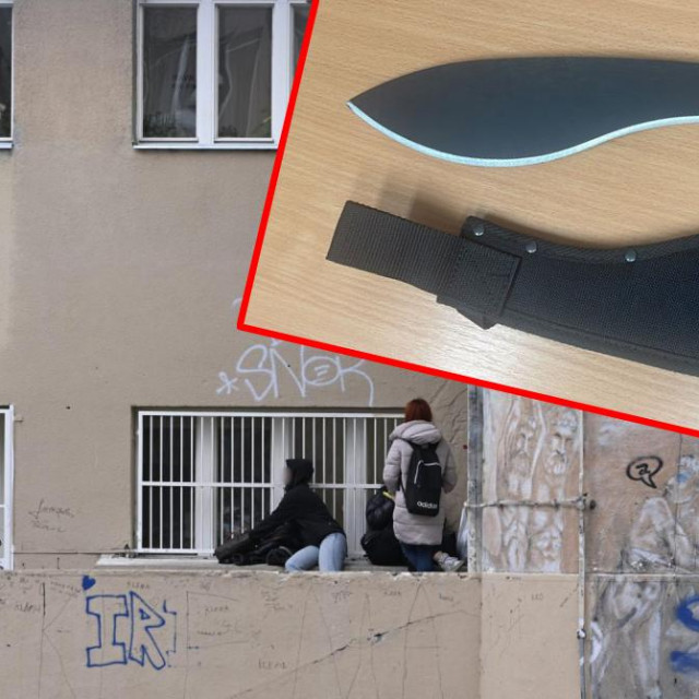 Mačeta s kojom je mladić prijetio učeniku u Klasičnoj gimnaziji