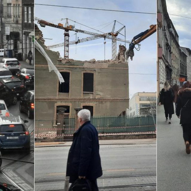 Gužva u Ilici koja se stvorila nakon djelomičnog urušavanja zgrade na kućnom broju 242
