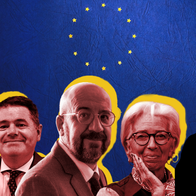 Ursula von der Leyen, Paschal Donohoe, Charles Michel, Christine Lagarde i Werner Hoyer