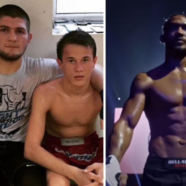 Khabib i Usman Nurmagomedov (lijevo), Benson Henderson (desno)