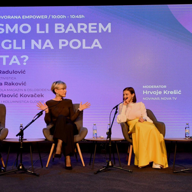 Milana Vlaović Kovaček, Brankica Raković, Milena Radulović i moderator Hrvoje Krešić
 