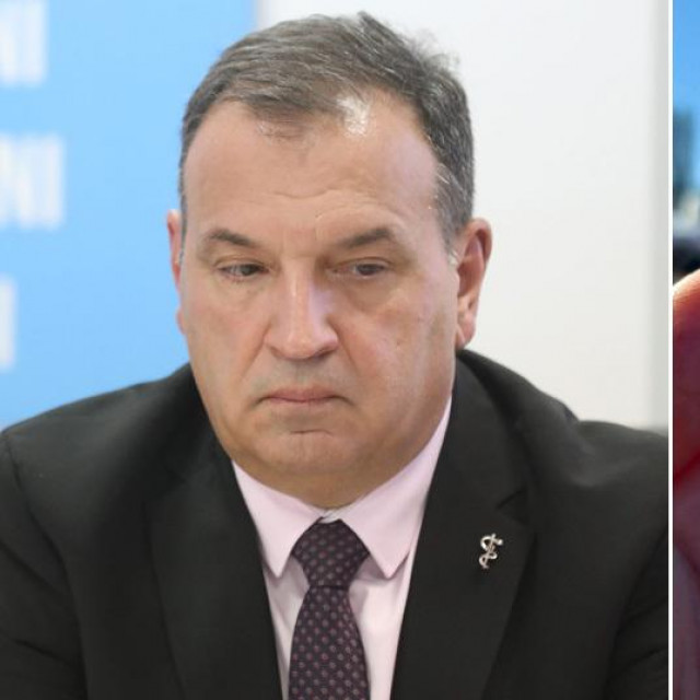 Ministar Vili Beroš i detalj s prosvjeda