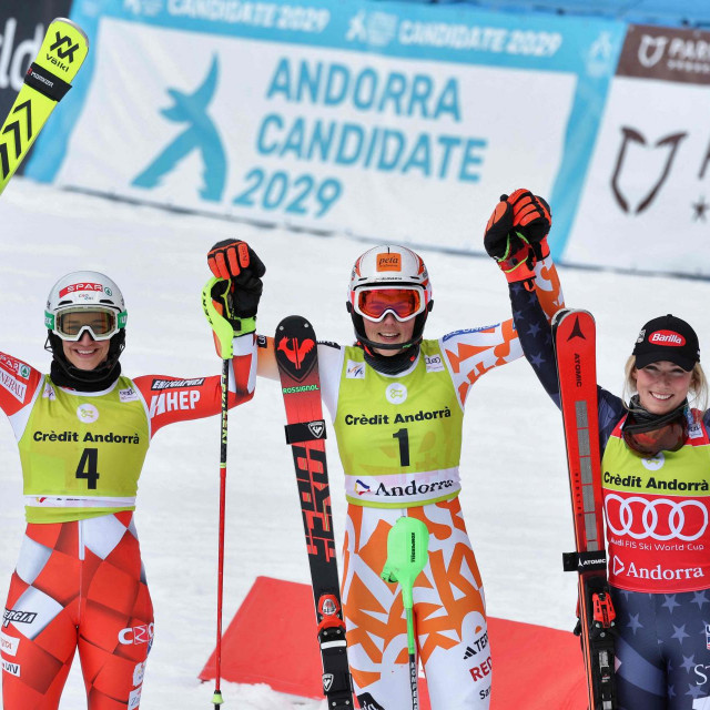 Leona Popović, Petra Vlhova i Mikaela Shiffrin