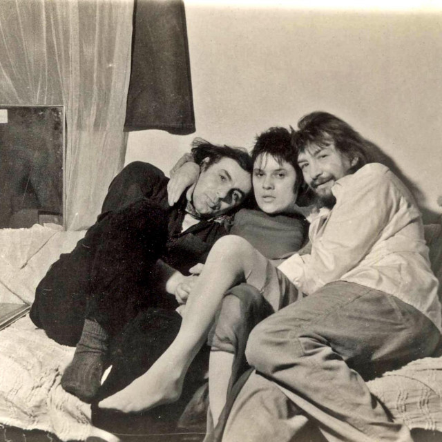 Vlado Martek, Vlasta Delimar i Željko Jerman u Voćarskoj 5 1986.