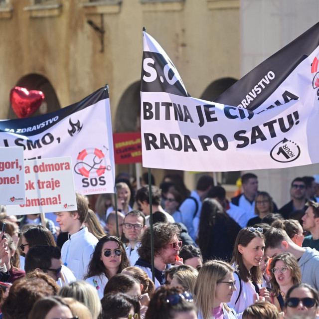 Nedavni prosvjed liječnika u Zagrebu