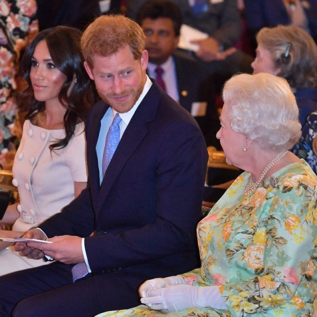 Meghan Markle, princ Harry i kraljica Elizabeta