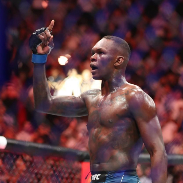 April 8, 2023, Miami, FL, Miami, Florida, United States: MIAMI, FLORIDA - APRIL 8: Israel Adesanya celebrates his victory over Alex Pereira in their middleweight fight during the UFC 287 event at Kaseya Center on April 8, 2023 in Miami, FL, United States.,Image: 768176219, License: Rights-managed, Restrictions:, Model Release: no, Credit line: Alejandro Salazar/Zuma Press/Profimedia