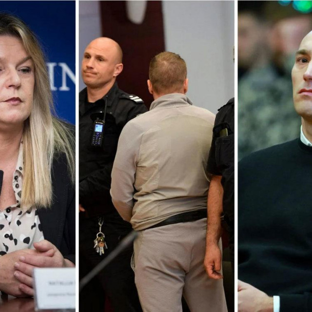 Tužiteljica USKOK-a Natalija Petković, Dean Majstorović okrenuo je leđa objektivu, Luka Buzdovačić zvani Sken