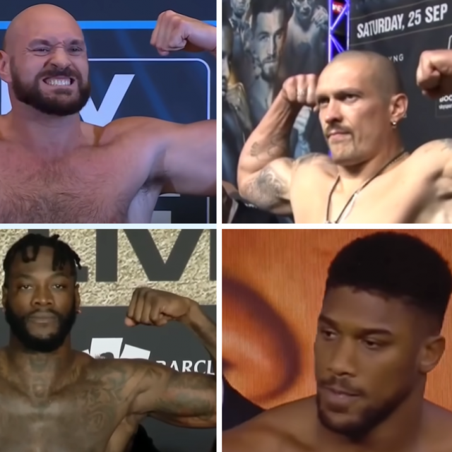 Tyson Fury (gore lijevo), Oleksandr Usyk (gore desno), Deontay Wilder (dolje lijevo) i Anthony Joshua (dolje desno)