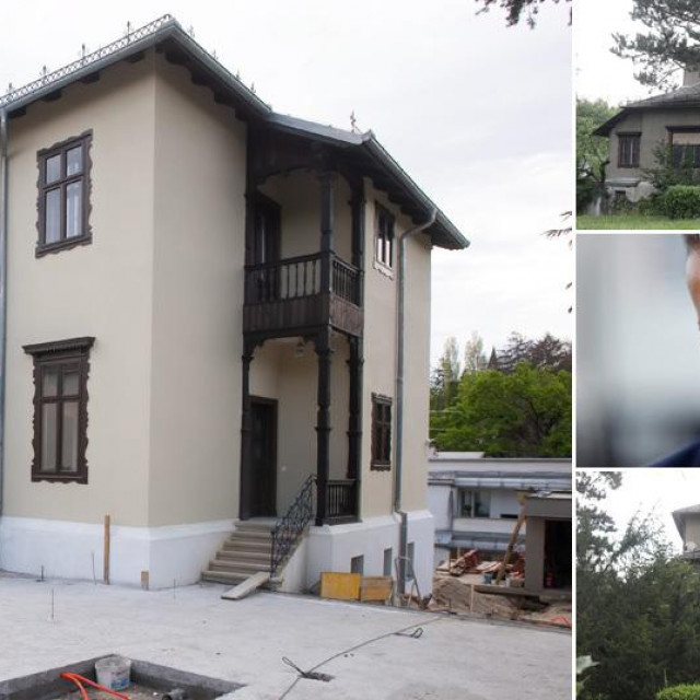 Lijevo: obnovljeni ljetnikovac; desno: ljetnikovac prije obnove i Luka Rajić