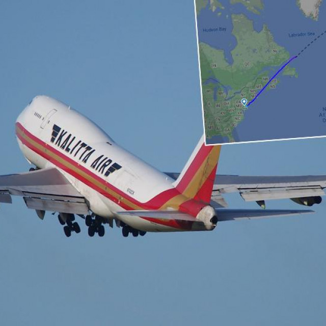 Ilustracija Boeinfa 747 Kalitta Air-a i let Boeinga 747 iste aviokompanije za Zagreb