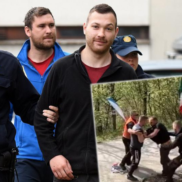 Privođenje trojice muškaraca koji su se potukli na WRC utrci u okolici Ozlja na ispitivanje u Općinsko državno odvjetništvo u Karlovcu