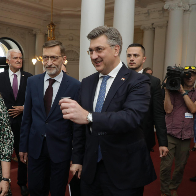 Miro Gavran i Andrej Plenković