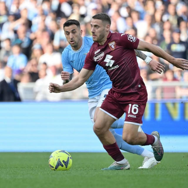 Rome, Italy - SS Lazio vs Torino FC - Italian Serie A Football Championship 2022/2023 - Olympic Stadium. In the photo: Nikola Vlasic (Torino FC)
SINGLES - Lazio - Torino - Serie A TIM 2022/2023, Italy, Rome - 22 Apr 2023,Image: 771362651, License: Rights-managed, Restrictions:, Model Release: no, Credit line: Fabrizio Corradetti/LaPresse/Shutterstock Editorial/Profimedia