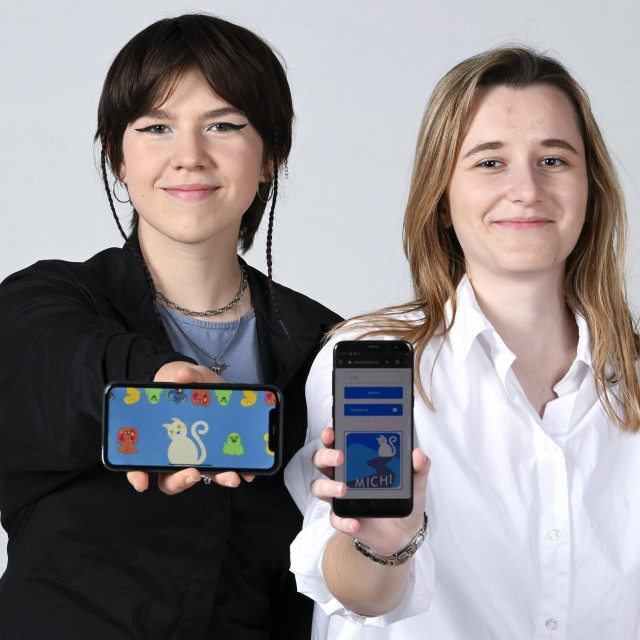 Antonia Kurtović i Ani Einwalter, prijateljice koje rade na aplikaciji Michi, virtualnom prijatelju koji brine o mentalnom zdravlju
