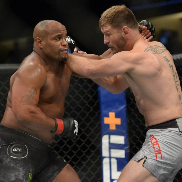 August 17, 2019; Anaheim, CA, USA; Daniel Cormier defends against Stipe Miocic during UFC 241 at Honda Center.,Image: 465929798, License: Rights-managed, Restrictions: *** World Rights ***, Model Release: no, Credit line: USA TODAY Network/ddp USA/Profimedia